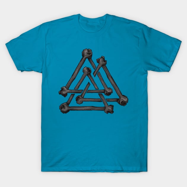 Valknut Knotted bones symbol of Odin T-Shirt by IceTees